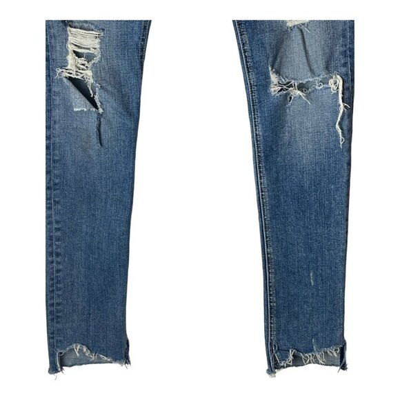 Rag & Bone Blue Commodore Medium Wash Distressed Skinny Jeans‎ Size 27 - Picture 7 of 12